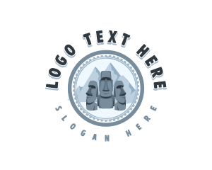 Landmark - Historical Moai Landmark logo design