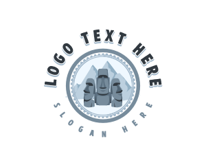 Ahu Tongariki - Historical Moai Landmark logo design