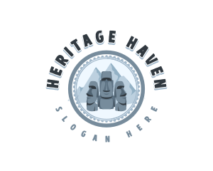 Historical - Historical Moai Landmark logo design