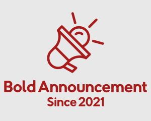 Announcement - Red Megaphone Bell logo design