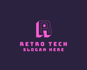 Neon Arcade Retro logo design