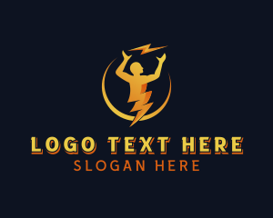 Lightning Bolt Human logo design