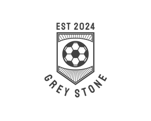 Grey - Soccer Shield Emblem logo design