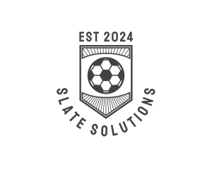 Grey - Soccer Shield Emblem logo design