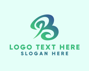 Vegan - Botanical Green Letter B logo design