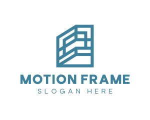 Blue Shelf Frame House logo design