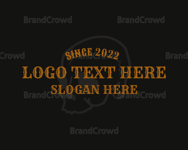 Gothic Skull Wordmark Logo