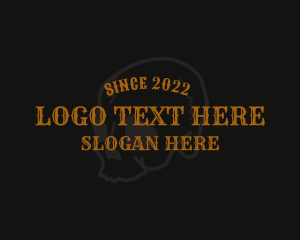 Gothic Skull Wordmark logo design