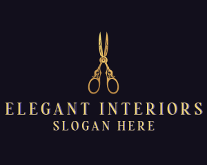 Elegant Tailoring Scissors logo design