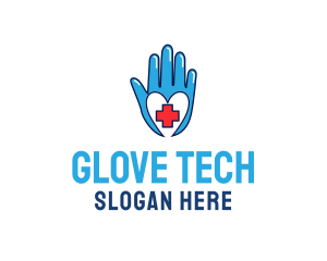 Blue Medical Gloves Cross logo design