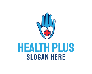 Blue Medical Gloves Cross logo design