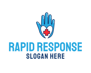 Paramedic - Blue Medical Gloves Cross logo design