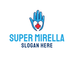 Blue Medical Gloves Cross logo design