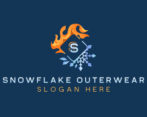 Thermal Snowflake HVAC logo design
