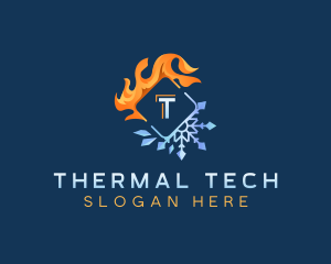 Thermal Snowflake HVAC logo design