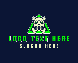 Gas Mask - Toxic Skull Gaming logo design