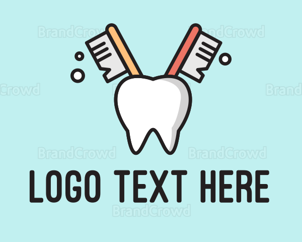Dental Tooth Toothbrush Logo