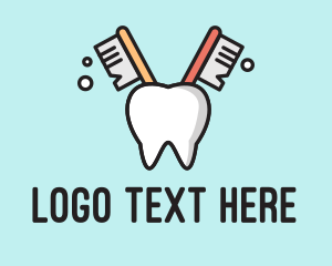 Dental Tooth Toothbrush  logo design