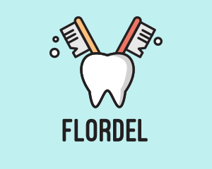 Dental Tooth Toothbrush  logo design