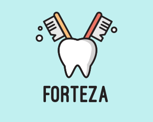 Dental Tooth Toothbrush  logo design