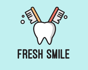 Dental Tooth Toothbrush  logo design