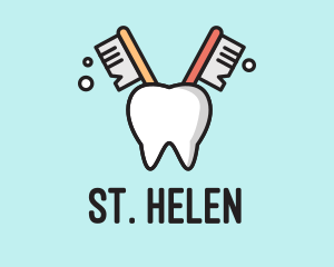 Dental Tooth Toothbrush  logo design