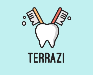 Dental Tooth Toothbrush  logo design