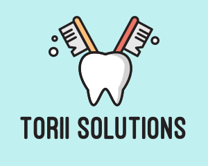 Dental Tooth Toothbrush  logo design