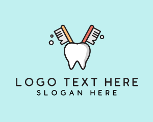 Dental Tooth Toothbrush  logo design