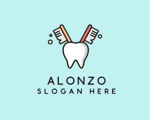 Dental Tooth Toothbrush  logo design