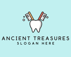 Dental Tooth Toothbrush  logo design