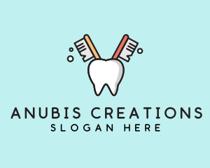 Dental Tooth Toothbrush  logo design