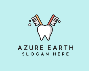 Dental Tooth Toothbrush  logo design