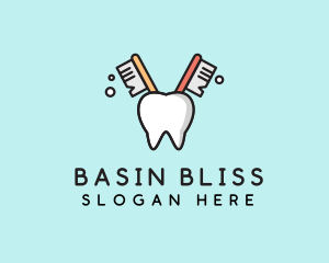 Dental Tooth Toothbrush  logo design