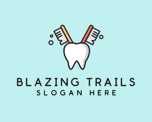 Dental Tooth Toothbrush  logo design