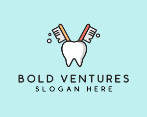 Dental Tooth Toothbrush  logo design