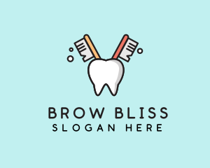 Dental Tooth Toothbrush  logo design