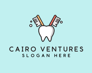 Dental Tooth Toothbrush  logo design