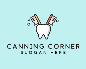 Dental Tooth Toothbrush  logo design