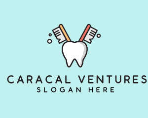 Dental Tooth Toothbrush  logo design