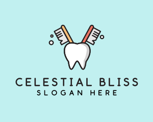 Dental Tooth Toothbrush  logo design