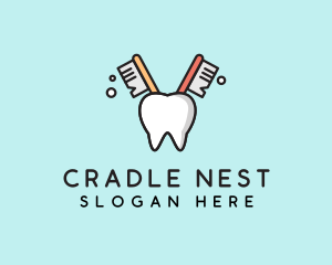 Dental Tooth Toothbrush  logo design