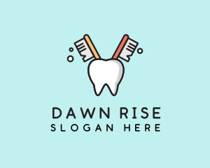 Dental Tooth Toothbrush  logo design