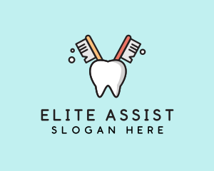 Dental Tooth Toothbrush  logo design