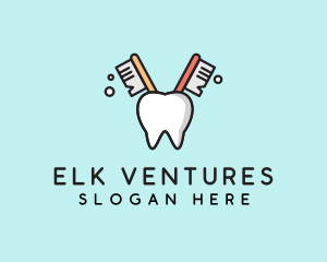 Dental Tooth Toothbrush  logo design