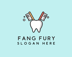 Dental Tooth Toothbrush  logo design