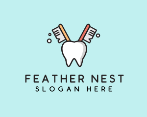 Dental Tooth Toothbrush  logo design