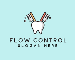 Dental Tooth Toothbrush  logo design