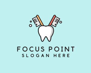 Dental Tooth Toothbrush  logo design