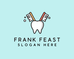 Dental Tooth Toothbrush  logo design